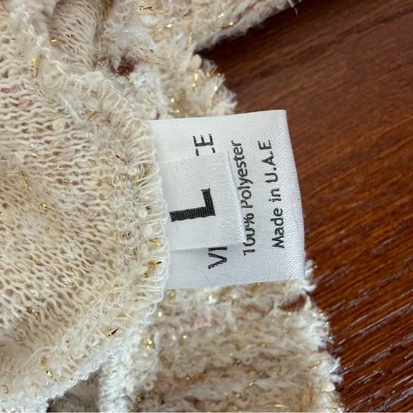 Vita Grace Textured Sweater with Ruffle Trim size L - Picture 6 of 7